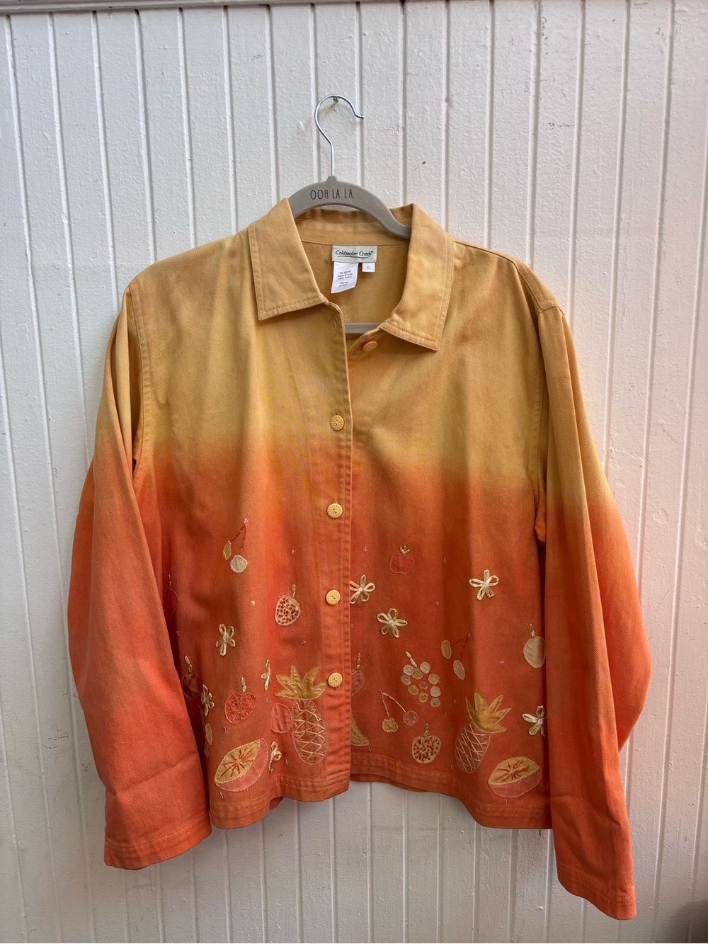 Coldwater Creek orange/yellow gradient cotton jacket